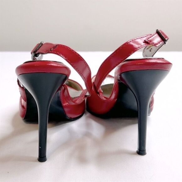 Del Barco Premium Strappy Pumps Pointed Toe Stiletto High Heel Sandals Red 36 - Picture 5 of 7